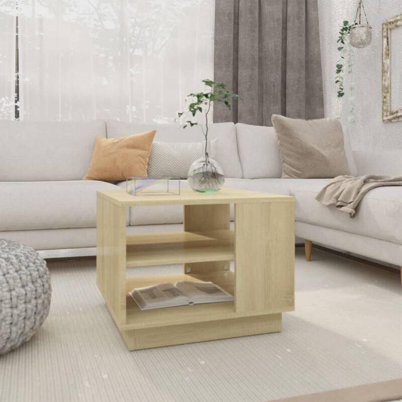 foto del prodotto tavolino da salotto rovere sonoma 55x55x43 cm in truciolato vidaxl