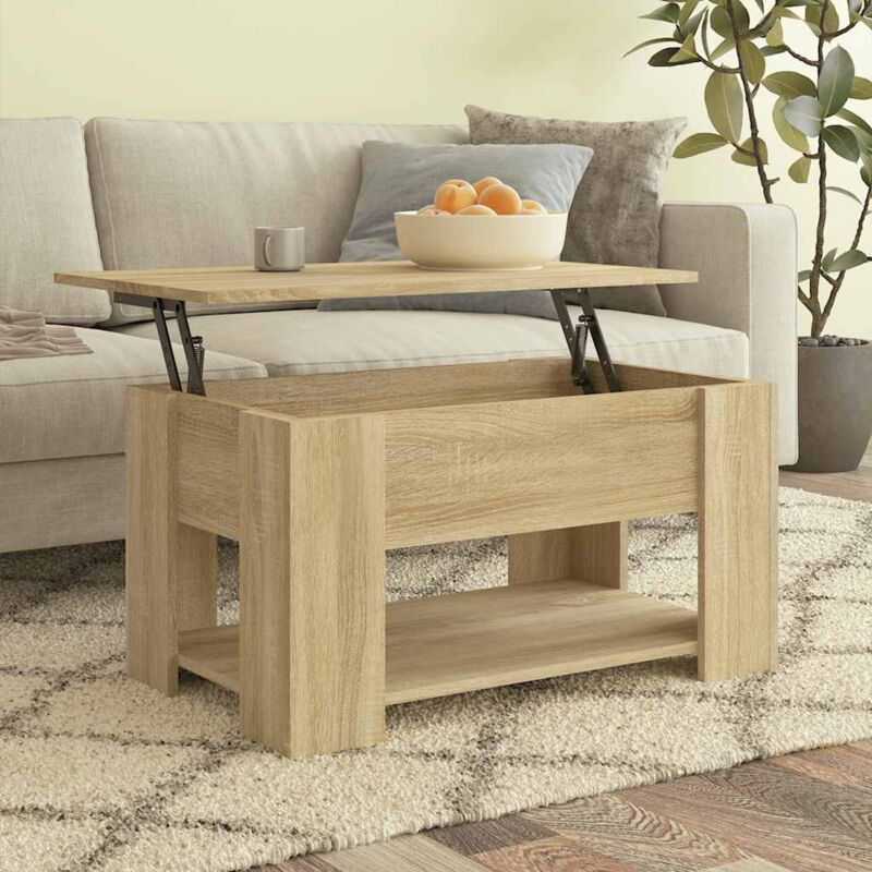foto del prodotto tavolino da salotto rovere sonoma 79x49x41 cm legno multistrato vidaxl