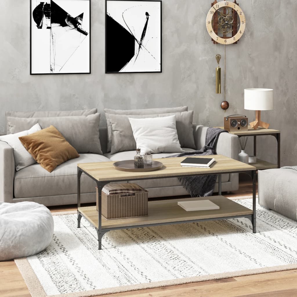foto del prodotto tavolino da salotto rovere sonoma 80x50x40 cm legno multistrato cod mxl 23165