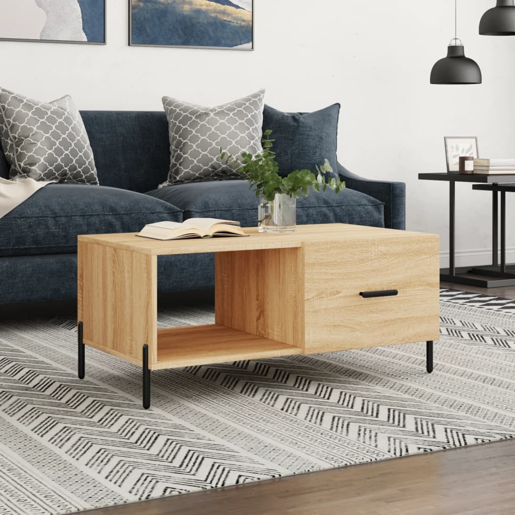 foto del prodotto tavolino da salotto rovere sonoma 90x50x40 cm legno multistrato