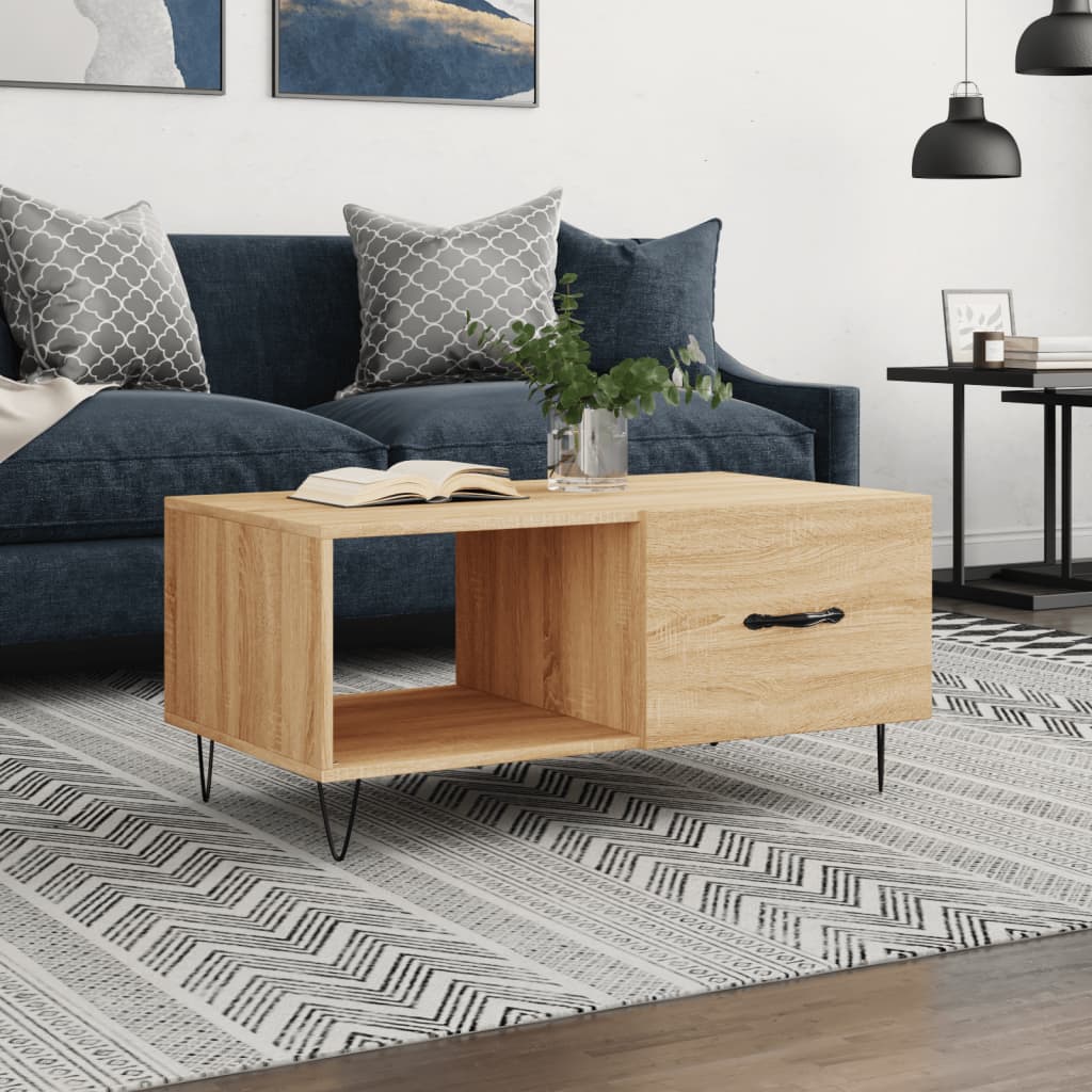 foto del prodotto tavolino da salotto rovere sonoma 90x50x40 cm legno multistratocod mxl 80481