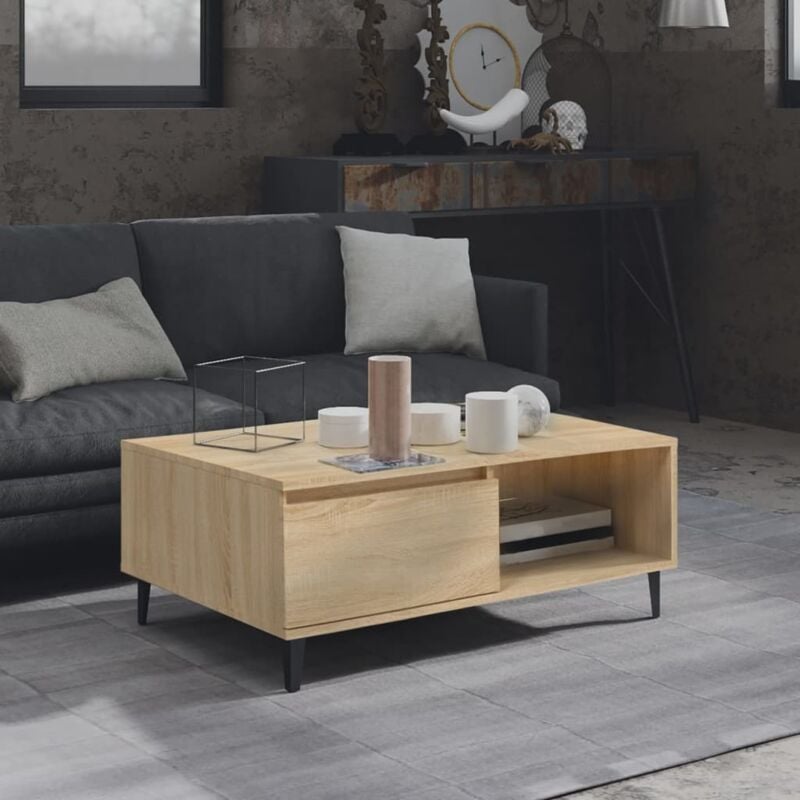 foto del prodotto tavolino da salotto rovere sonoma 90x60x35 cm legno multistrato vidaxl