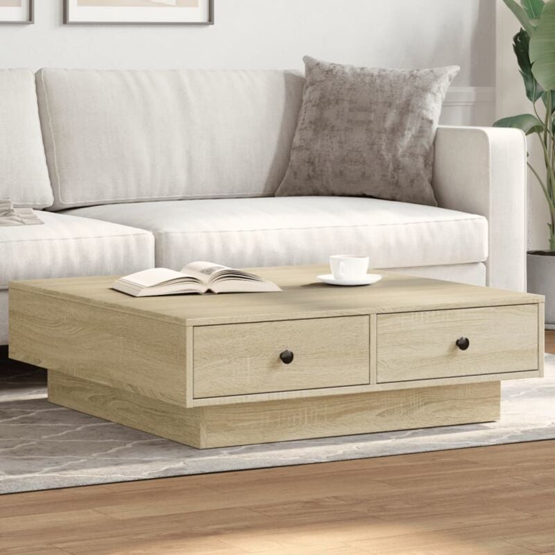 foto del prodotto tavolino da salotto rovere sonoma 90x90x28 cm legno multistrato vidaxl