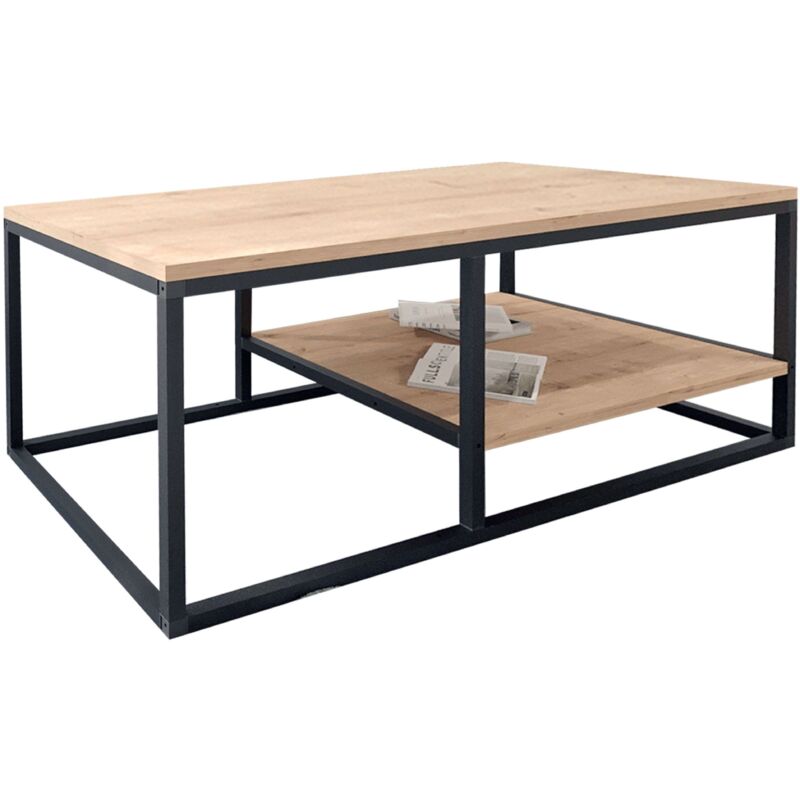 foto del prodotto tavolino da salotto rus con base inferiore in rovere nero e zaffiro 105x42x0 cm