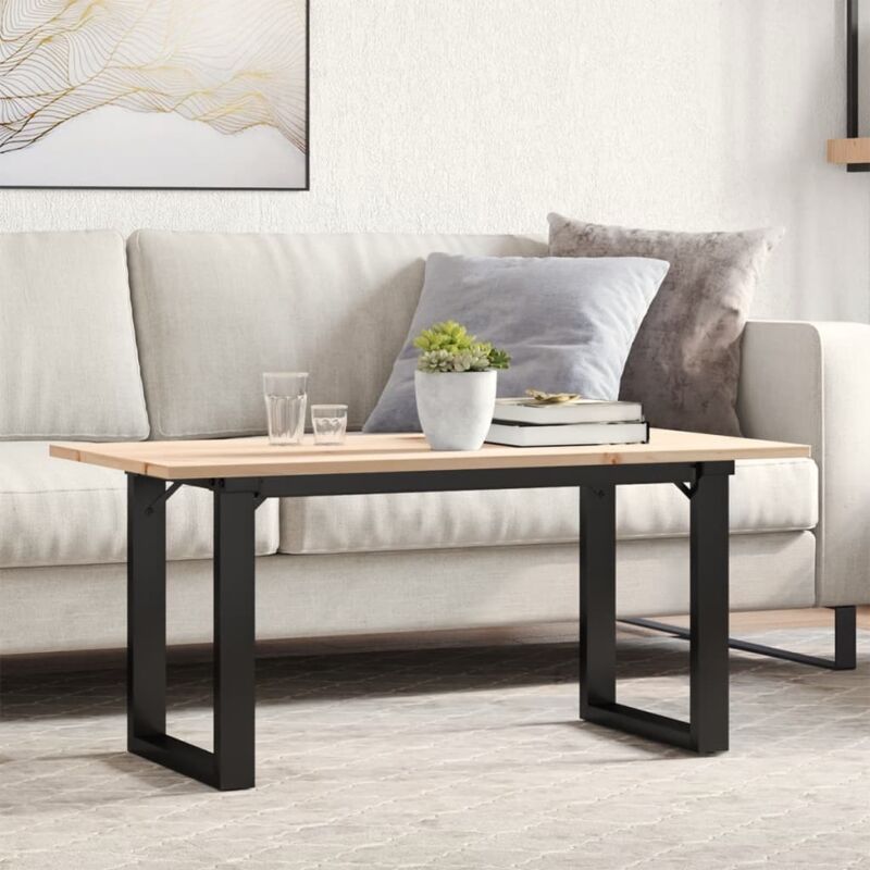foto del prodotto tavolino da salotto telaio a o 90x40x45cm legno pino e acciaio - vidaxl