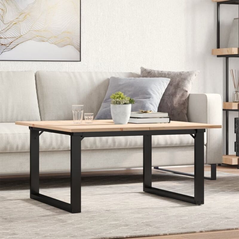 foto del prodotto tavolino da salotto telaio a o 90x90x45cm legno pino e acciaio vidaxl
