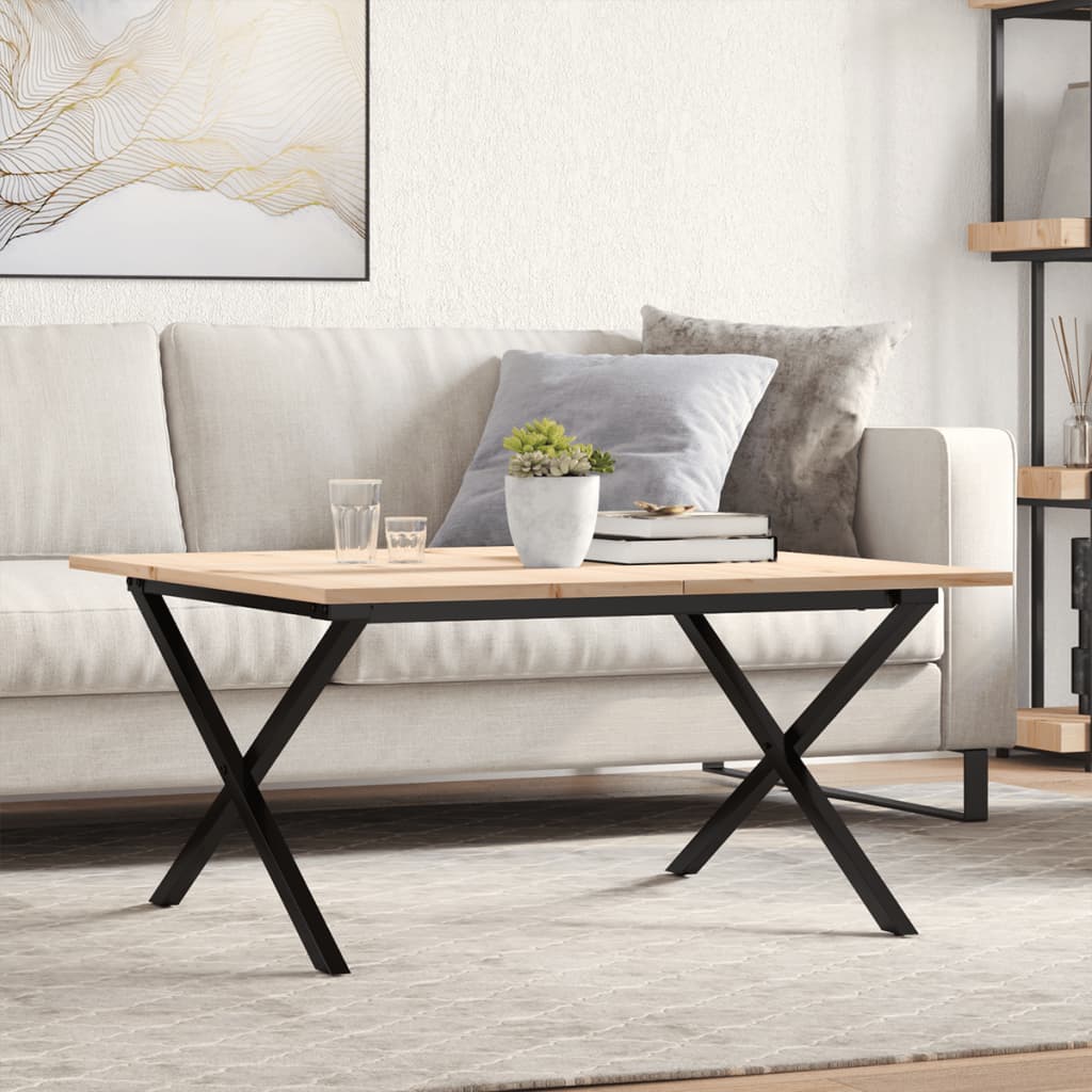 foto del prodotto tavolino da salotto telaio a x 80x80x45 cm legno pino e acciaio vidaxl