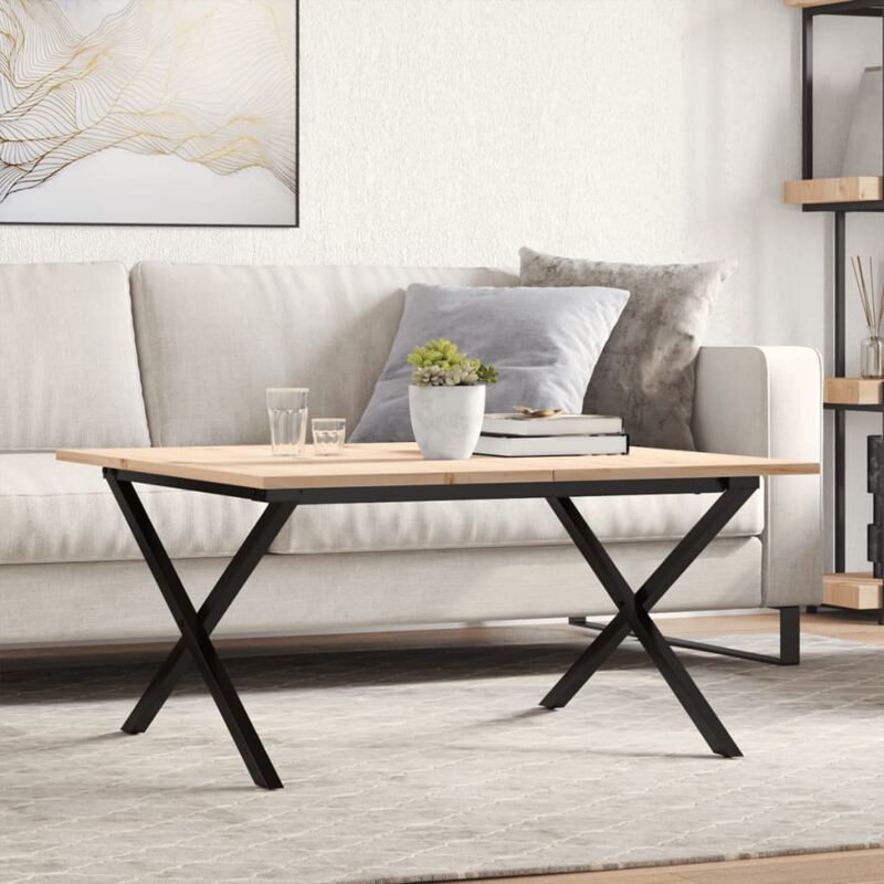 foto del prodotto tavolino da salotto telaio a x 90x90x45 cm legno pino e acciaio vidaxl