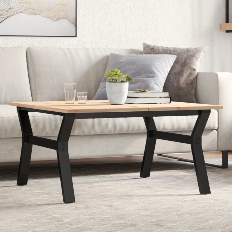 foto del prodotto tavolino da salotto telaio a y 90x90x45 cm legno pino e acciaio vidaxl