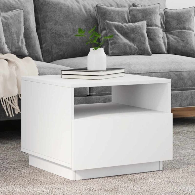foto del prodotto tavolino da soggiorno con luci led bianco 50x49x40 cmcod mxl 112125