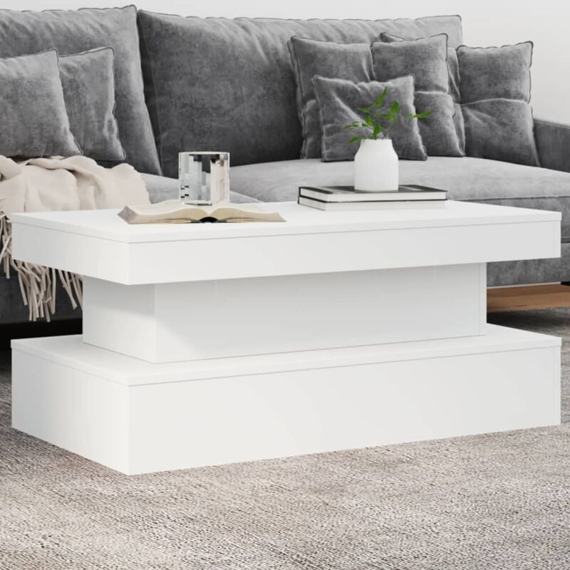 foto del prodotto tavolino da soggiorno con luci led bianco 90x50x40 cm vidaxl