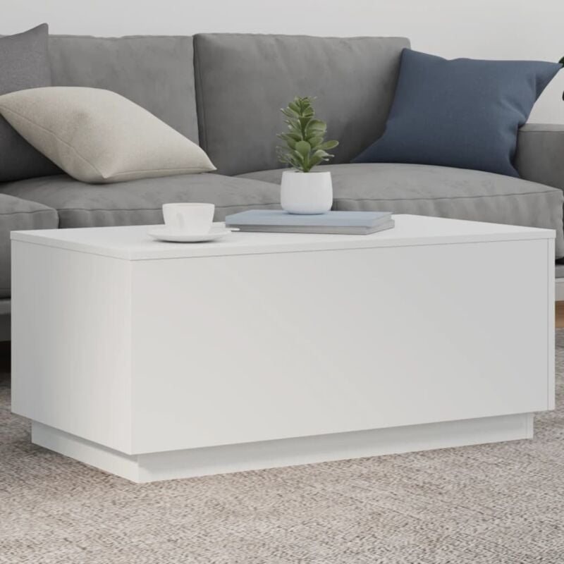 foto del prodotto tavolino da soggiorno con luci led bianco 90x50x40 cm - vidaxl