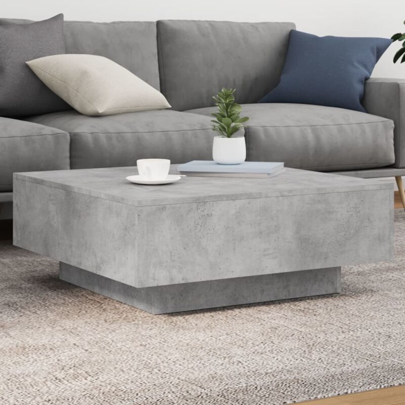 foto del prodotto tavolino da soggiorno con luci led grigio cemento 80x80x31 cm vidaxl