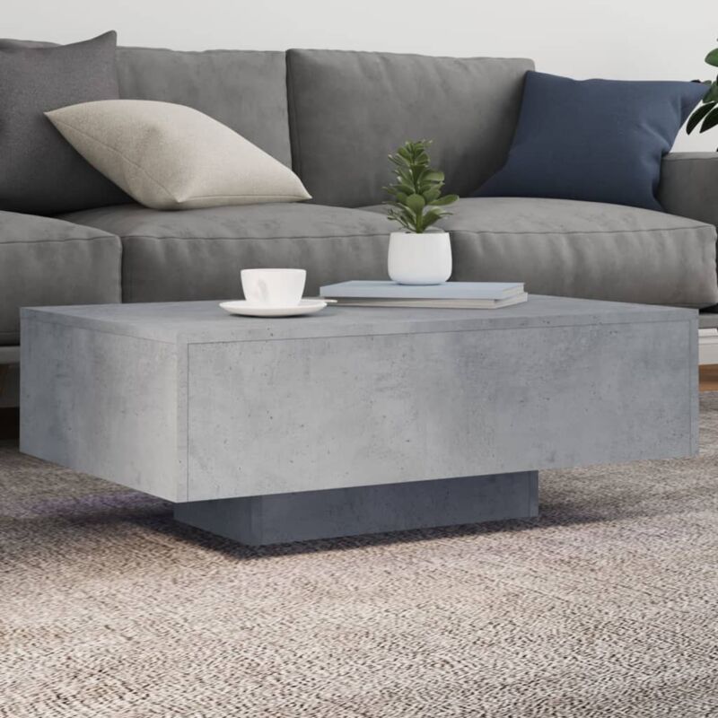 foto del prodotto tavolino da soggiorno con luci led grigio cemento 85x55x31 cm - vidaxl