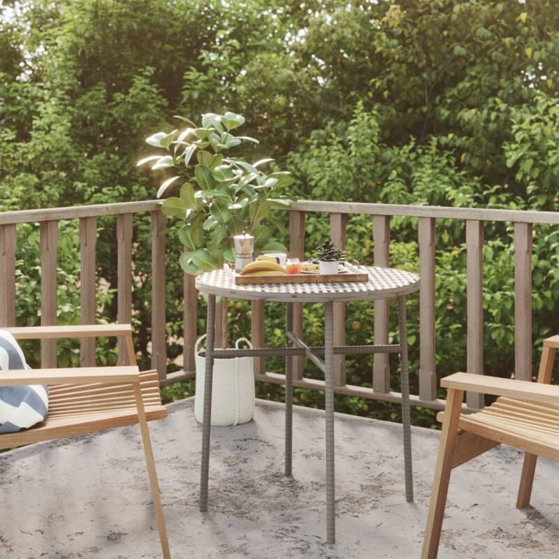 foto del prodotto tavolino da t grigio 45 cm in polyrattan