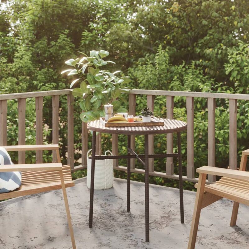 foto del prodotto tavolino da t marrone 45 cm in polyrattan