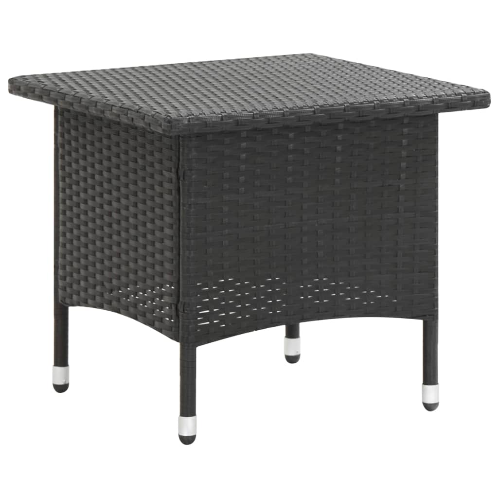 foto del prodotto tavolino da t nero 50x50x47 cm in polyrattan cod mxl 34268