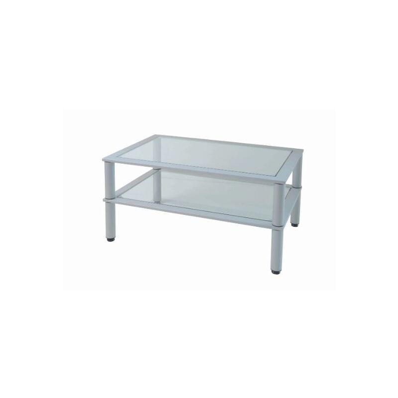 foto del prodotto tavolino da ufficio rettangolare 90x60 cm ripiani in vetro