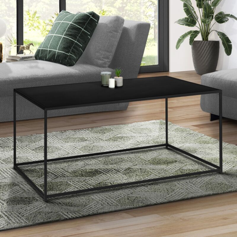 foto del prodotto tavolino davis 113 cm in metallo nero opaco design industriale