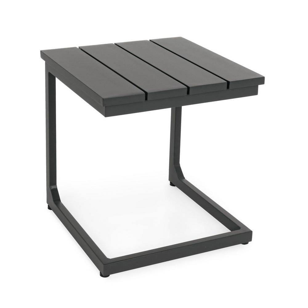 foto del prodotto tavolino design da giardino share grigio 41x41x45 cm in alluminio share grigio