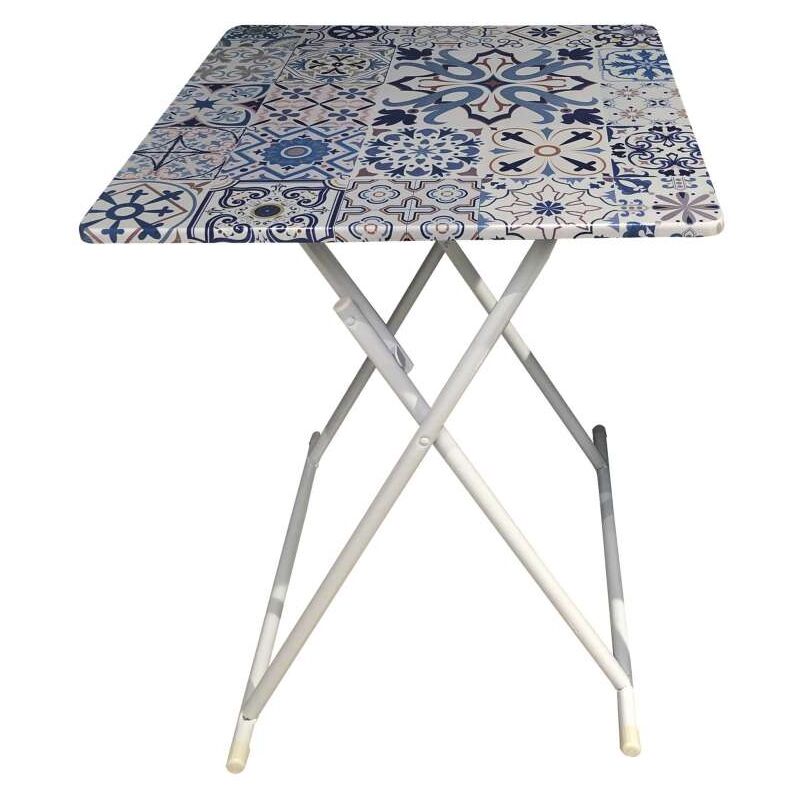 foto del prodotto tavolino fantasia pieghevole fantasia ceramica 60x60x73 cm
