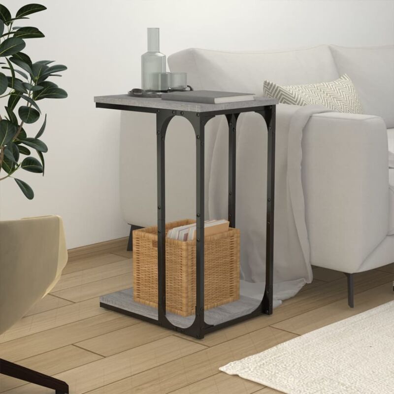 foto del prodotto tavolino grigio sonoma 40x30x60 cm in legno multistrato