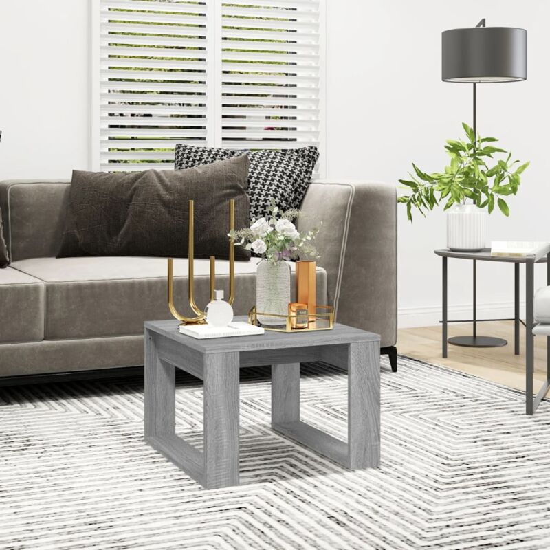 foto del prodotto tavolino grigio sonoma 50x50x35 cm in legno multistrato vidaxl
