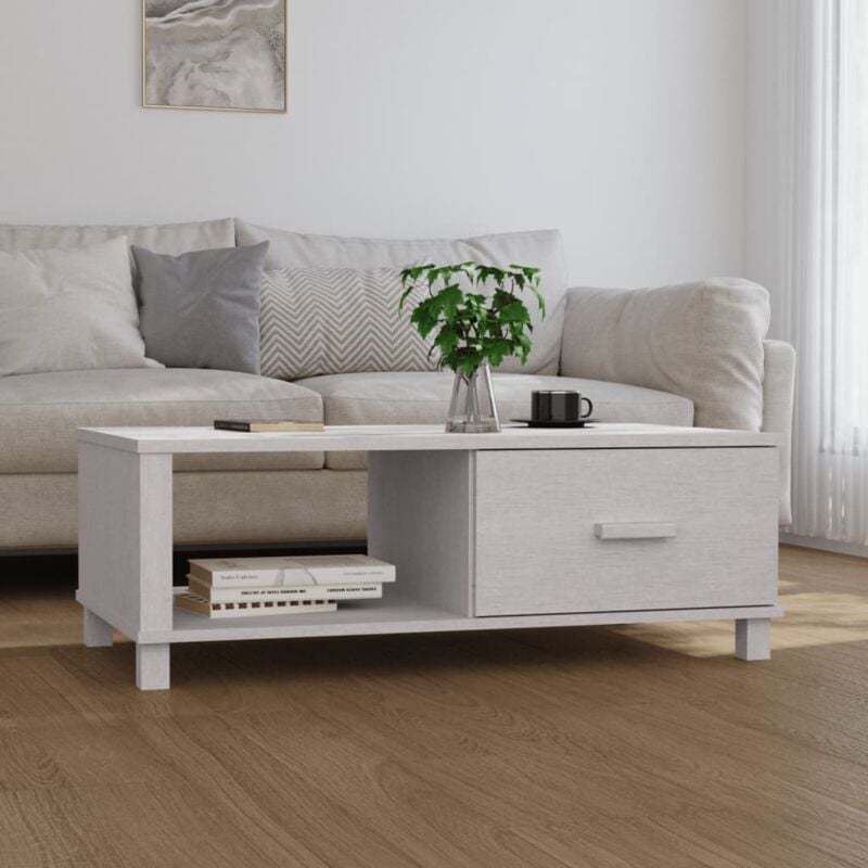 foto del prodotto tavolino hamar bianco 100x55x35 cm in legno massello di pino vidaxl