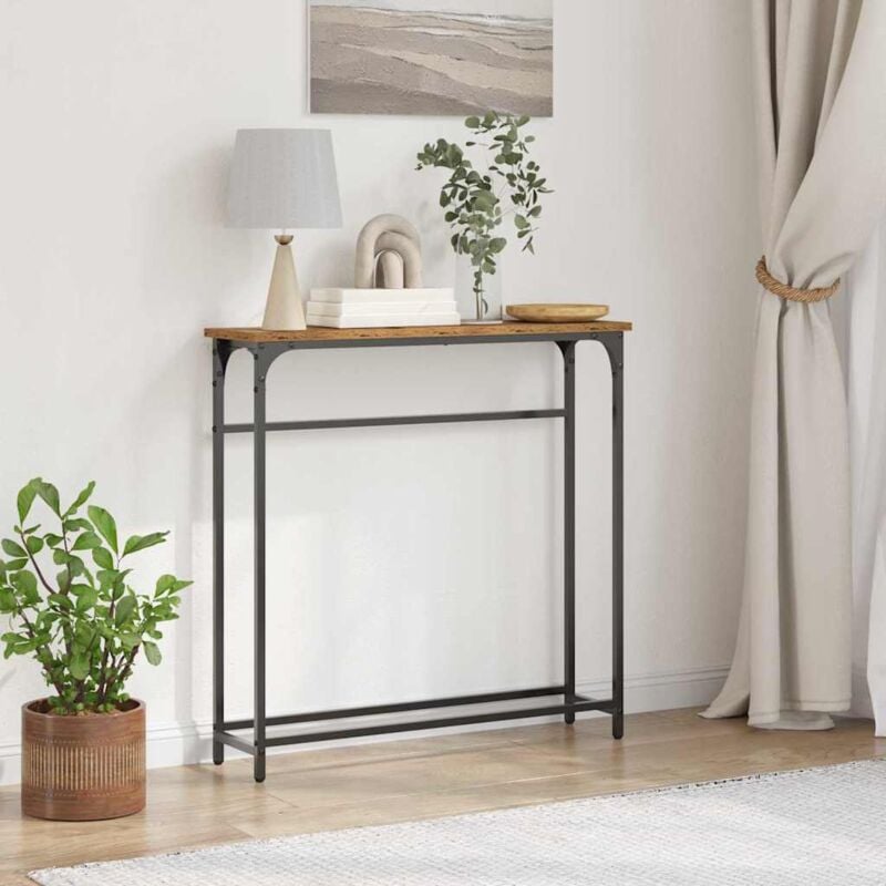 foto del prodotto tavolino in legno vecchio 75x19,5x75 cm in legno ingegnerizzato e acciaio vidaxl