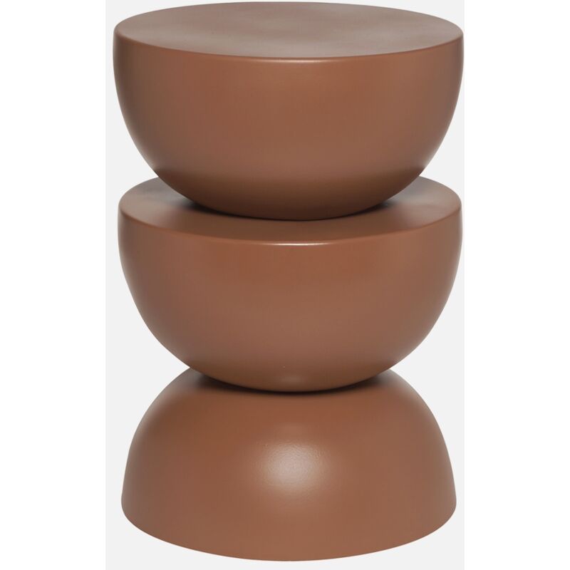 foto del prodotto tavolino in metallo, terracotta