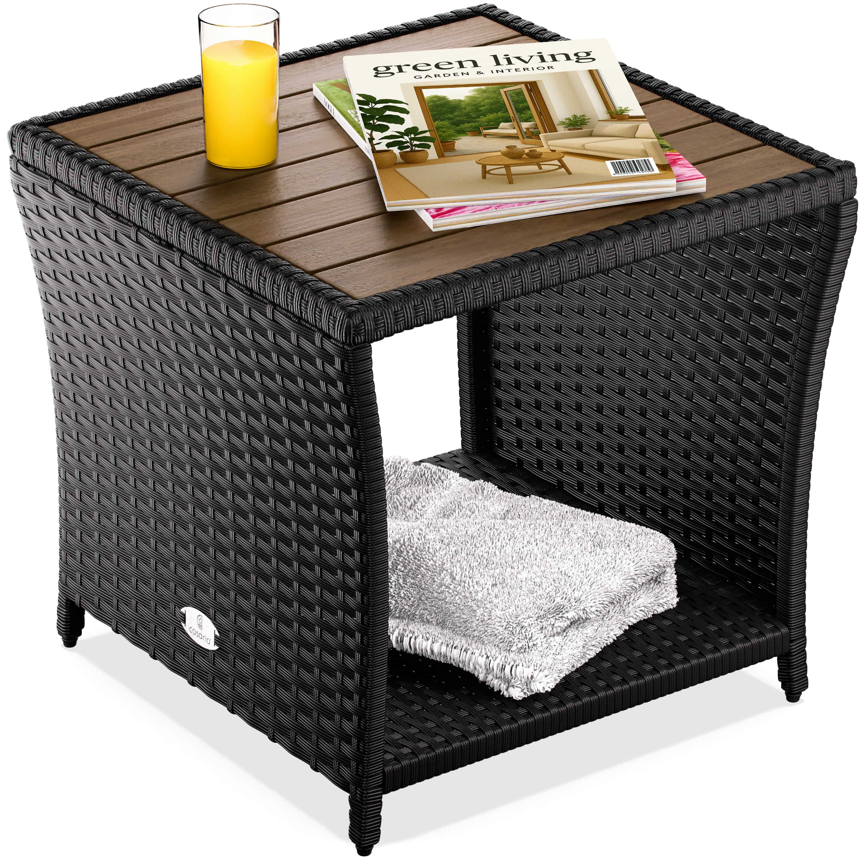 foto del prodotto tavolino in polyrattan nero 45x45x40cm