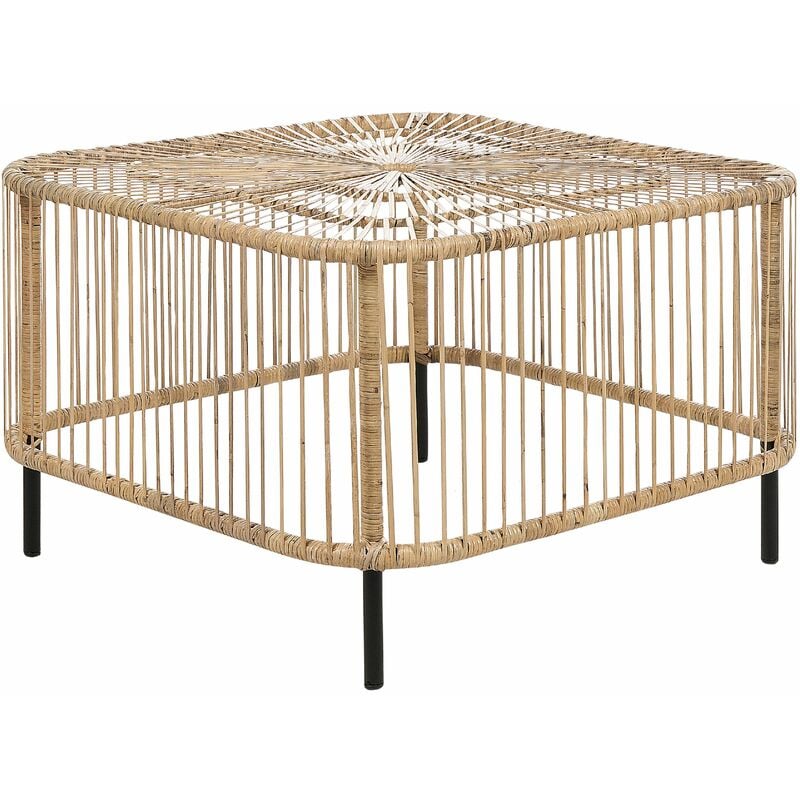 foto del prodotto tavolino in rattan nero naturale fatto a mano resistente ai raggi uv 67 x 67 cm cesantico