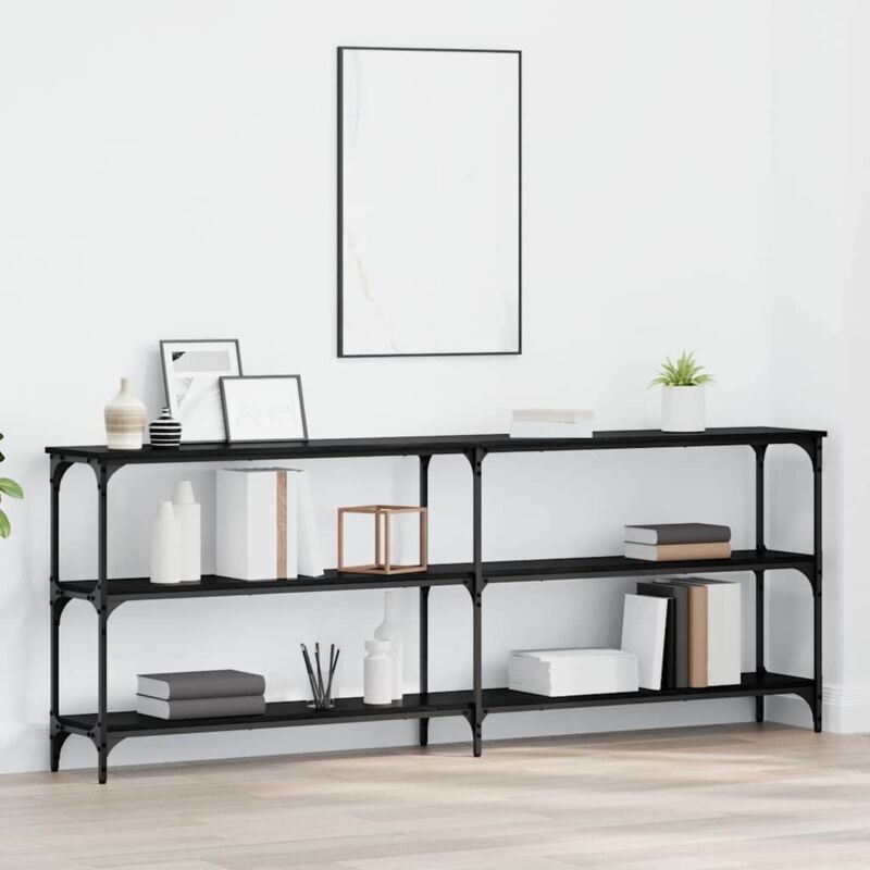 foto del prodotto tavolino in rovere nero 200x29x75 cm legno ingegnerizzato vidaxl