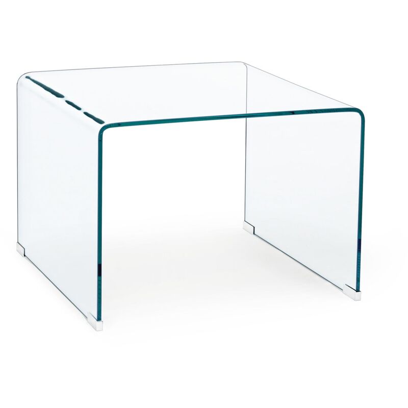 foto del prodotto tavolino iride con struttura in vetro trasparente 60 x 60 cm per ufficio e soggiorno