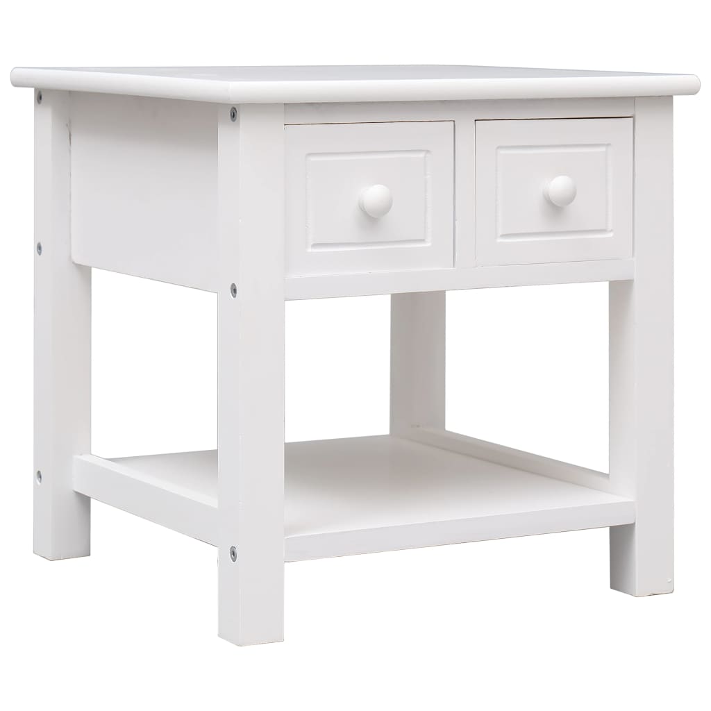 foto del prodotto tavolino laterale bianco 40x40x40 cm in legno di paulownia cod mxl 8903
