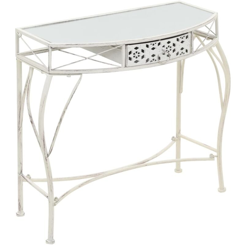 foto del prodotto tavolino laterale in stile francese in metallo 82x39x76 bianco vidaxl