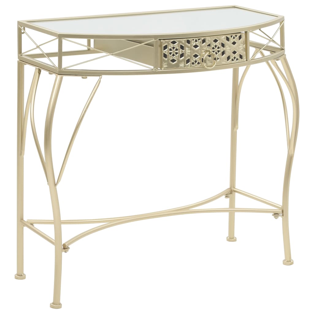 foto del prodotto tavolino laterale in stile francese in metallo 82x39x76 cm oro vidaxl