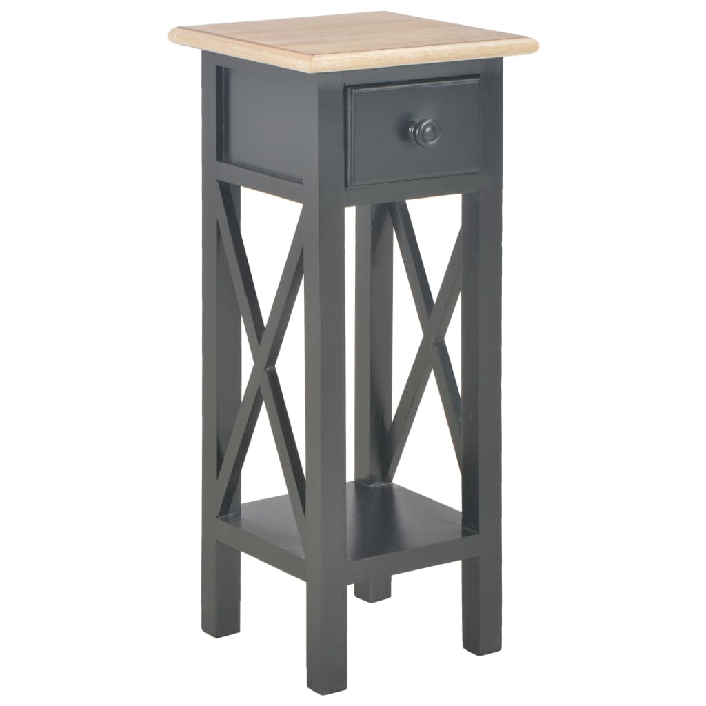 foto del prodotto tavolino laterale nero 27x27x65,5 cm in legno vidaxl