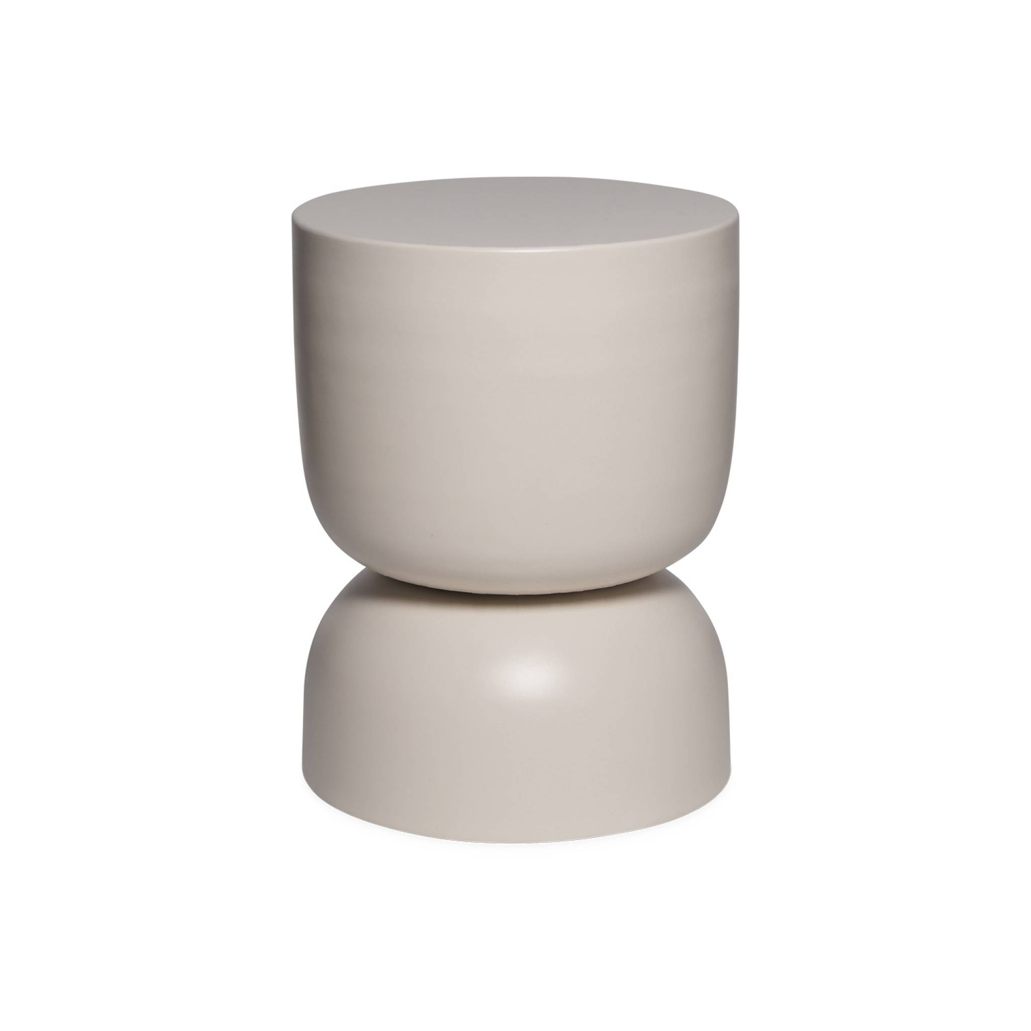 foto del prodotto tavolino, lato divano, comodino metallo, 42cm, crema