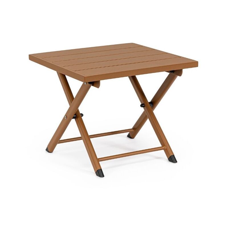 foto del prodotto tavolino linea taylor in alluminico verniciato pecan 44x43 cm pieghevole