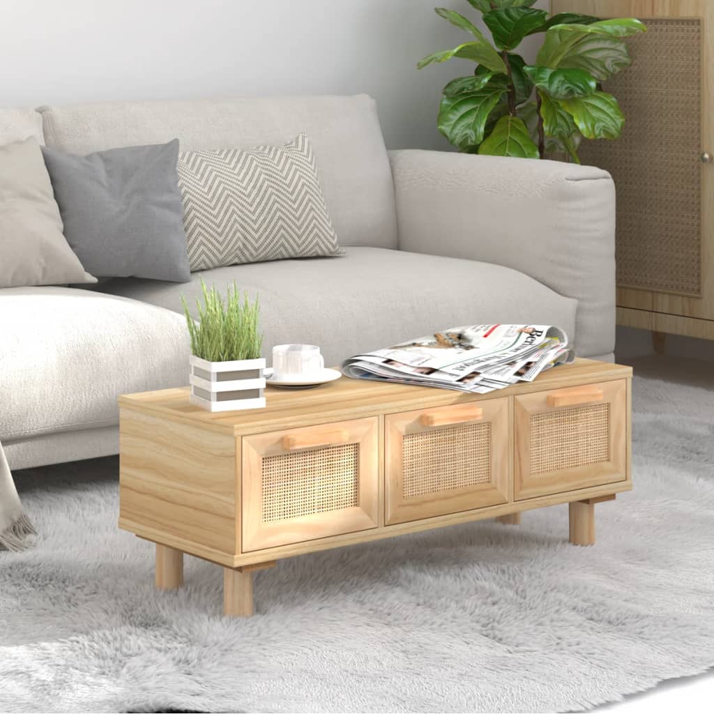 foto del prodotto tavolino marrone 80x40x30 cm legno multistrato e massello pino