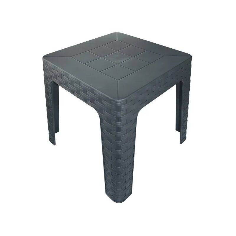 foto del prodotto tavolino miami colore antracite con effetto rattan dimaplast 42x42x42 cm