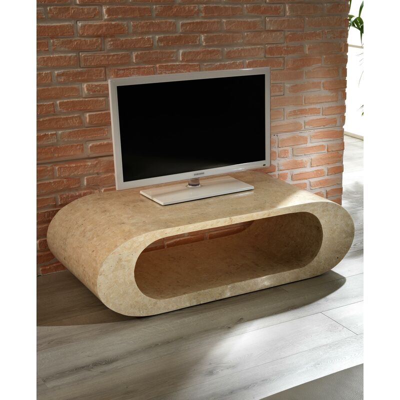 foto del prodotto tavolino moderno pietra beige cm 120 x 62 x h 35