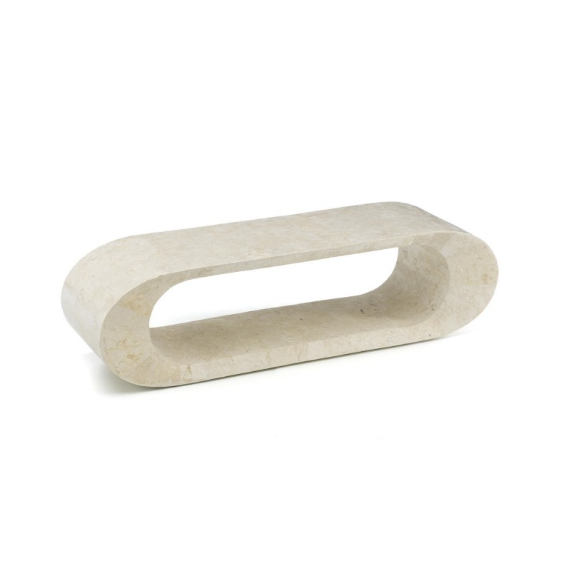 foto del prodotto tavolino moderno porta tv pietra beige cm 130 x 35 x h 35