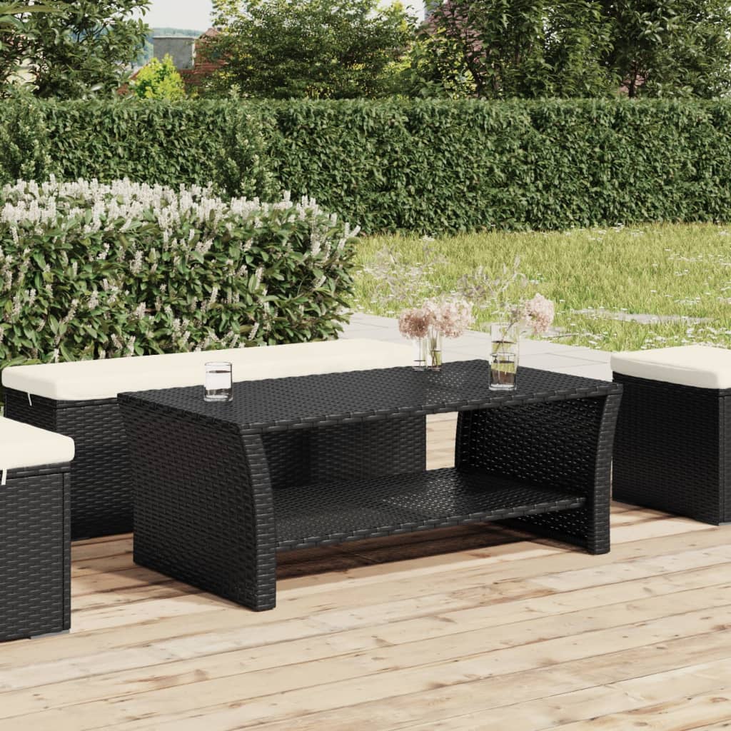 foto del prodotto tavolino nero 100x50x40 cm in polyrattancod mxl 106084