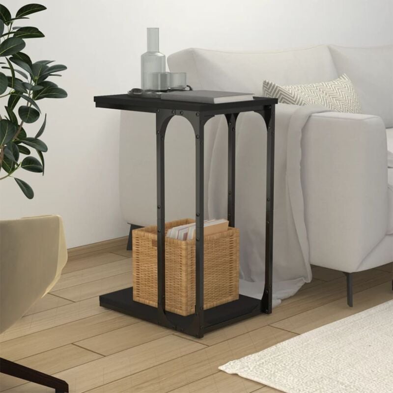 foto del prodotto tavolino nero 40x30x60 cm in legno multistrato vidaxl