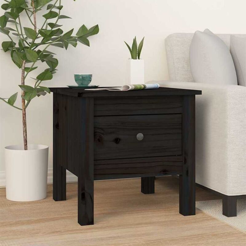 foto del prodotto tavolino nero 40x40x39 cm legno massello di pino vidaxl