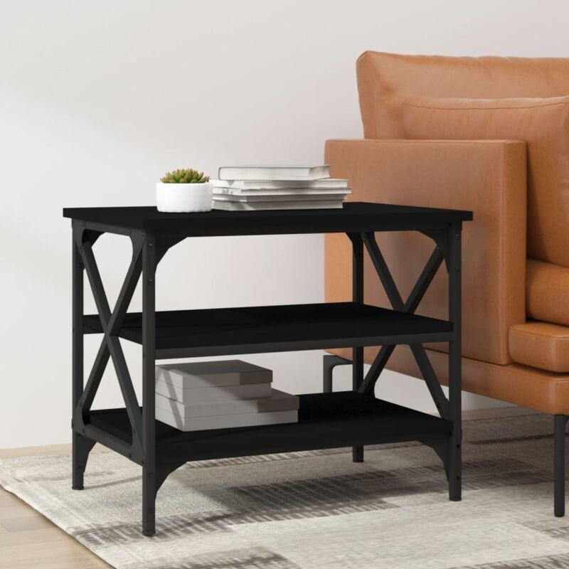 foto del prodotto tavolino nero 55x38x45 cm in legno multistrato vidaxl