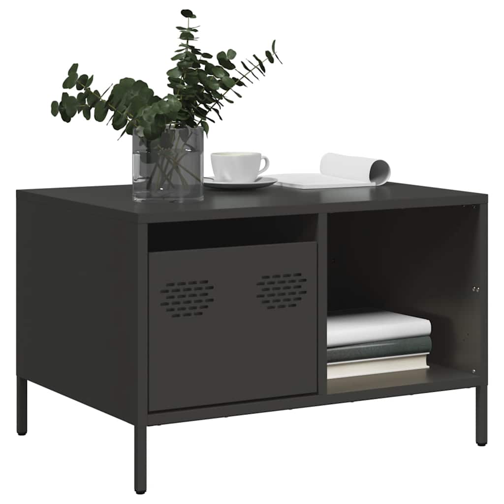 foto del prodotto tavolino nero 68,5x50x43,5 cm in acciaio laminato a freddo