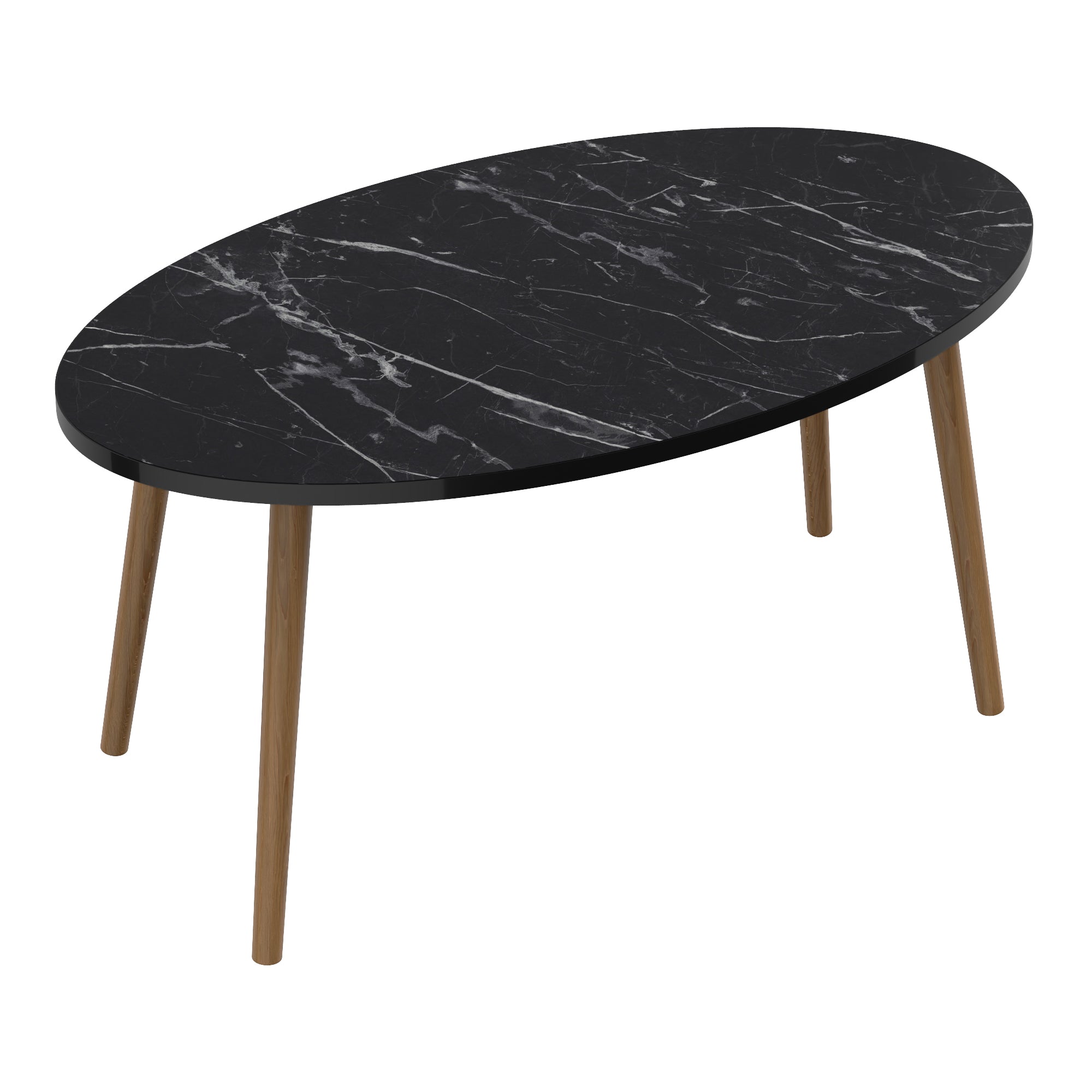 foto del prodotto tavolino ovale 41 x90 x 50 cm marmo nero naturale 030008503